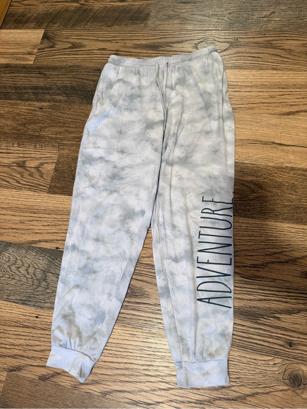 Woman’s Tie-Dye 'Adventure' Jogger Sweatpants - Light Gray